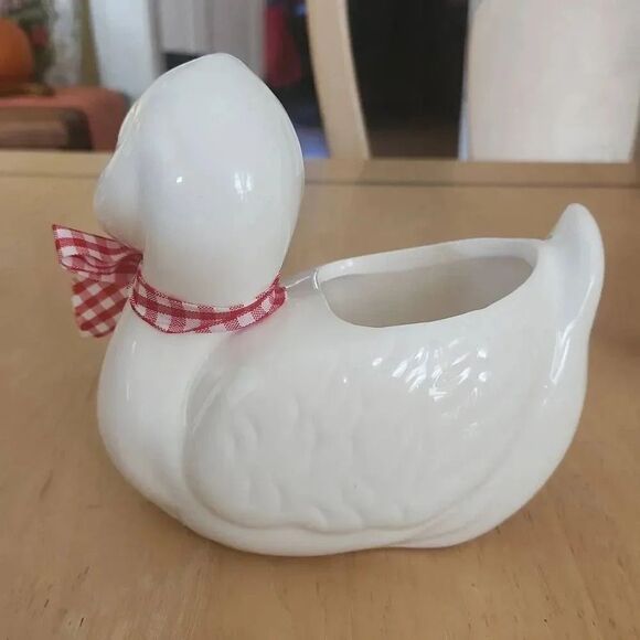 White duck porcelain planters set of 2 - Picture 5 of 11